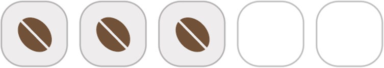 Comparative caffeine indicator for Mekong Blend: 3 of 5 relative to the other Sampan blends
