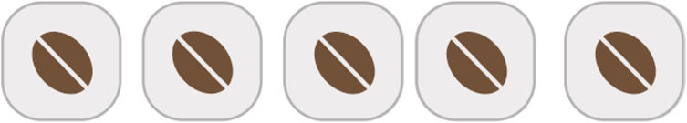 Comparative caffeine indicator for Phin Blend: 5 of 5 relative to the other Sampan blends